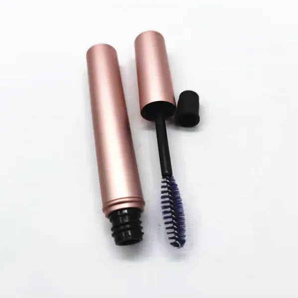 4ml Metal Aluminium Tube Eyeliner Bottle with Rose Gold Paint - 118mm x 15mm Aluminium Powder Gold Eyeliner, Eyelash, Lip Brush Bottle with Black Inner Plug for Cosmetic Use
