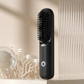 Beige wireless anion hair straightening comb with Type-C charging port.