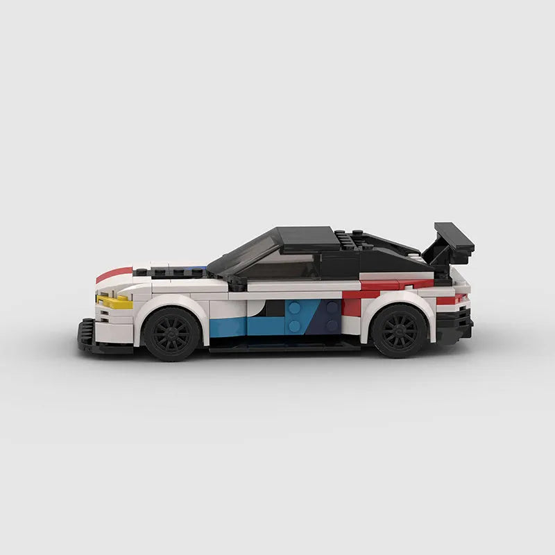 Plastic BMW M8 GTE building blocks car toy, 17 x 7 x 4.8cm, for ages 14 and over