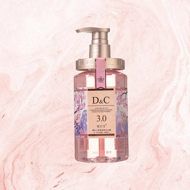 Sakura shampoo, conditioner and shower gel set, three 500ml bottles with cherry blossom design