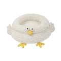 White round pet bed 49x49x21cm with lion velvet, crystal velvet, and PP cotton filling for cats and small dogs
