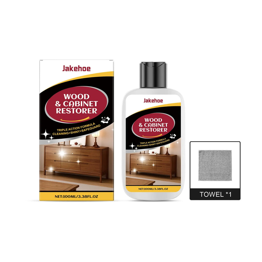 Wooden furniture scratch care solution with 100ml bottle and 20x20cm application towel
