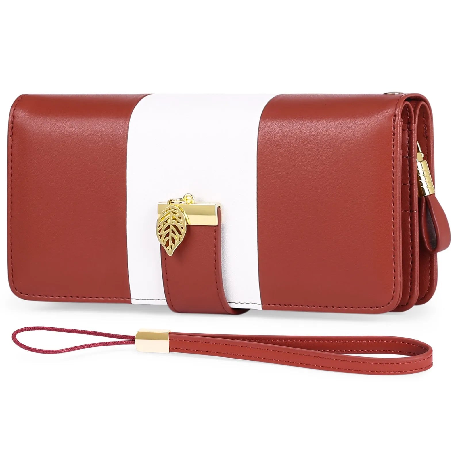 Locking anti-theft clutch handbag in midnight black, showing PU leather exterior and open compartment with microfibre lining.