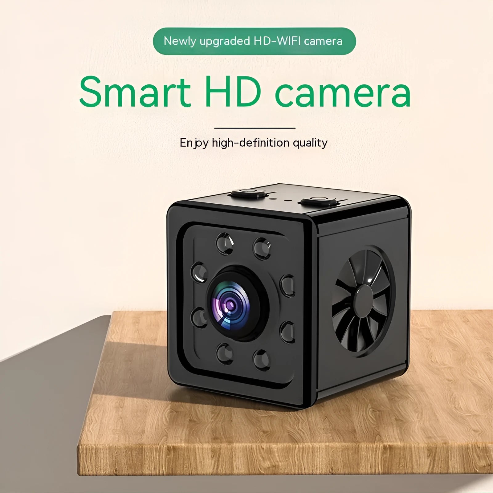Black ABS remote network sports camera with bracket on a white background.