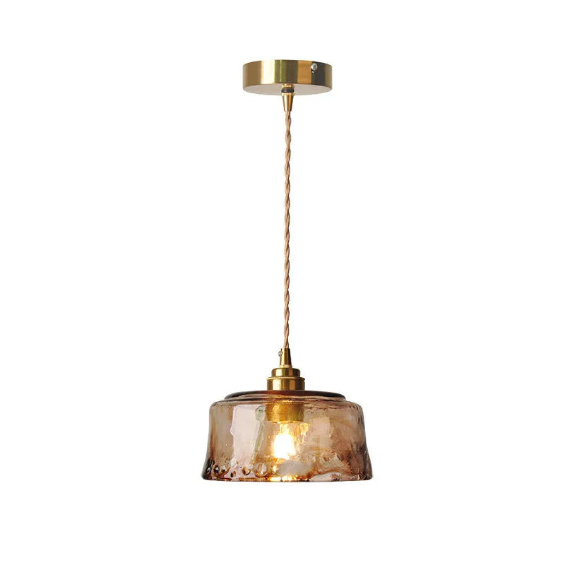 Nordic retro style brass and glass pendant chandelier for restaurant ceiling lighting