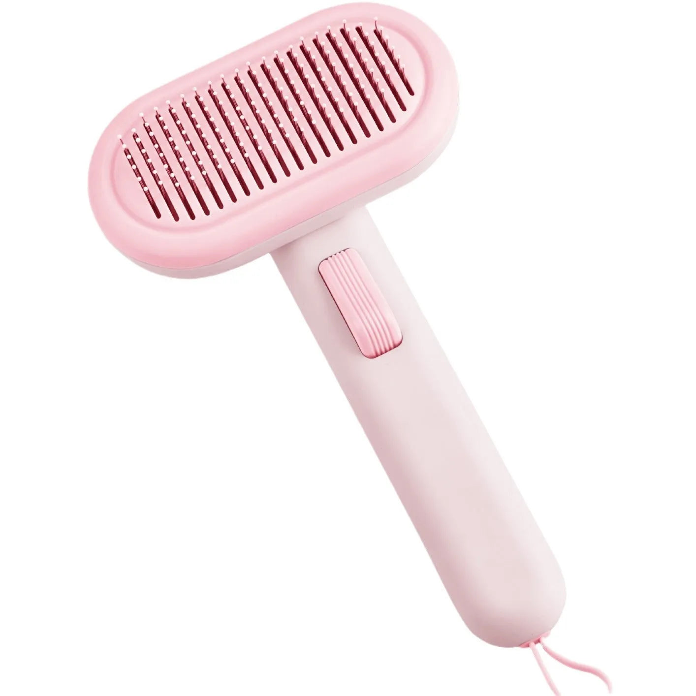 Large pet grooming comb with one-click float detangler in light green, pink, or light grey for cat and dog hair removal
