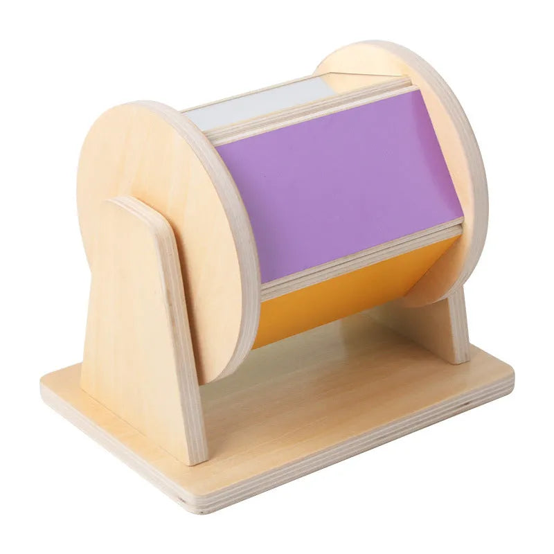 Five sided textile drum wooden training voice recognition teaching aid for infants 0-3 years compact size