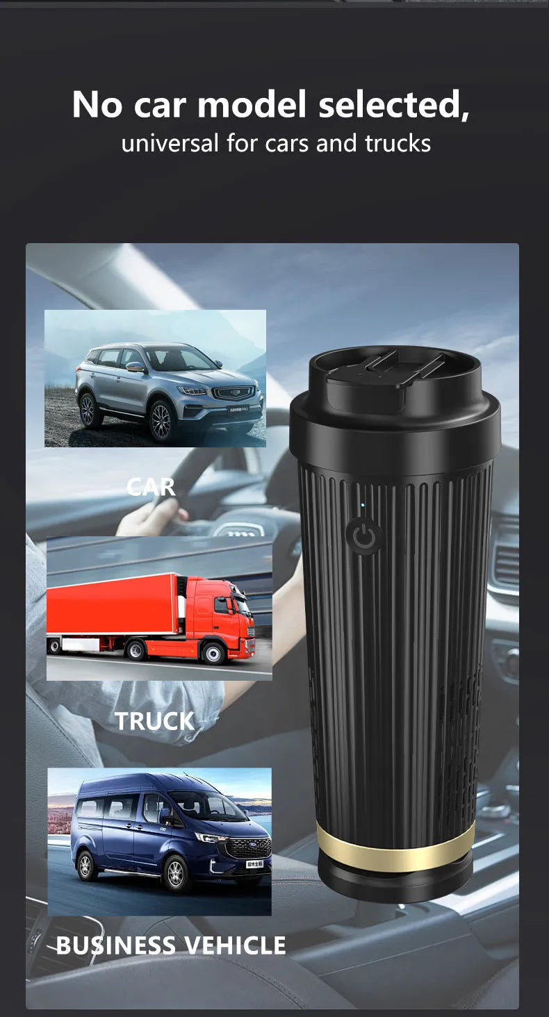 12V car-mounted smart heating and cooling cup, 36W, PP ABS Teflon, 111 x 96 x 235 mm, black blue white