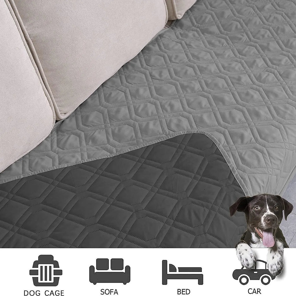 Reversible waterproof dog blanket sofa cover in multiple colours protecting furniture from pet damage
