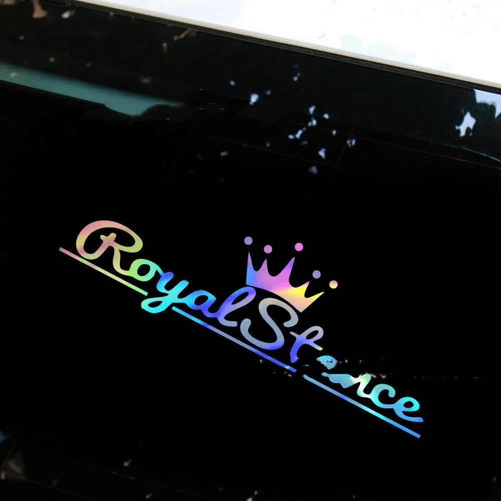 Reflective crown car sticker measuring 30cm by 12cm in PET vinyl material