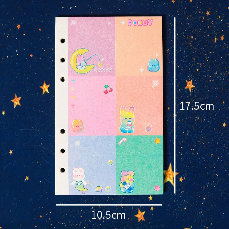 A6 loose-leaf notebook with girl-themed design for 6-hole binder systems