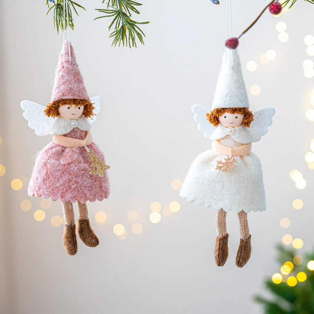 Christmas angel skirt felt pendant ornament in modern simplicity style with plush cloth construction