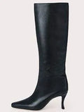 Women's square toe cowboy boot in microfiber, shown in available colours including black, grey, brown stone and snake pattern.