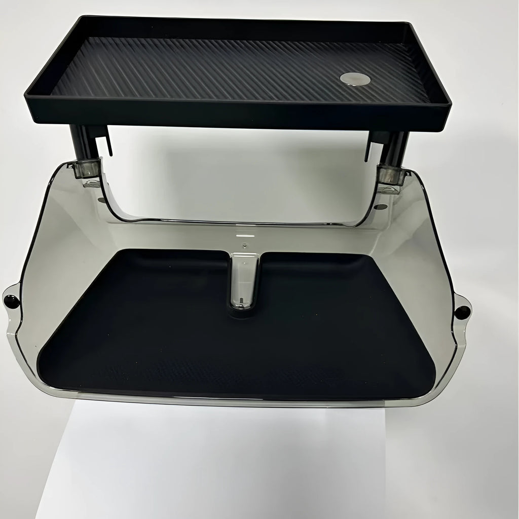 Black ABS plastic storage organiser tray for Tesla Model 3 and Y centre console.