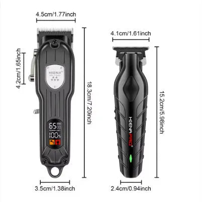 Black USB-powered cordless hair clipper set with LED display
