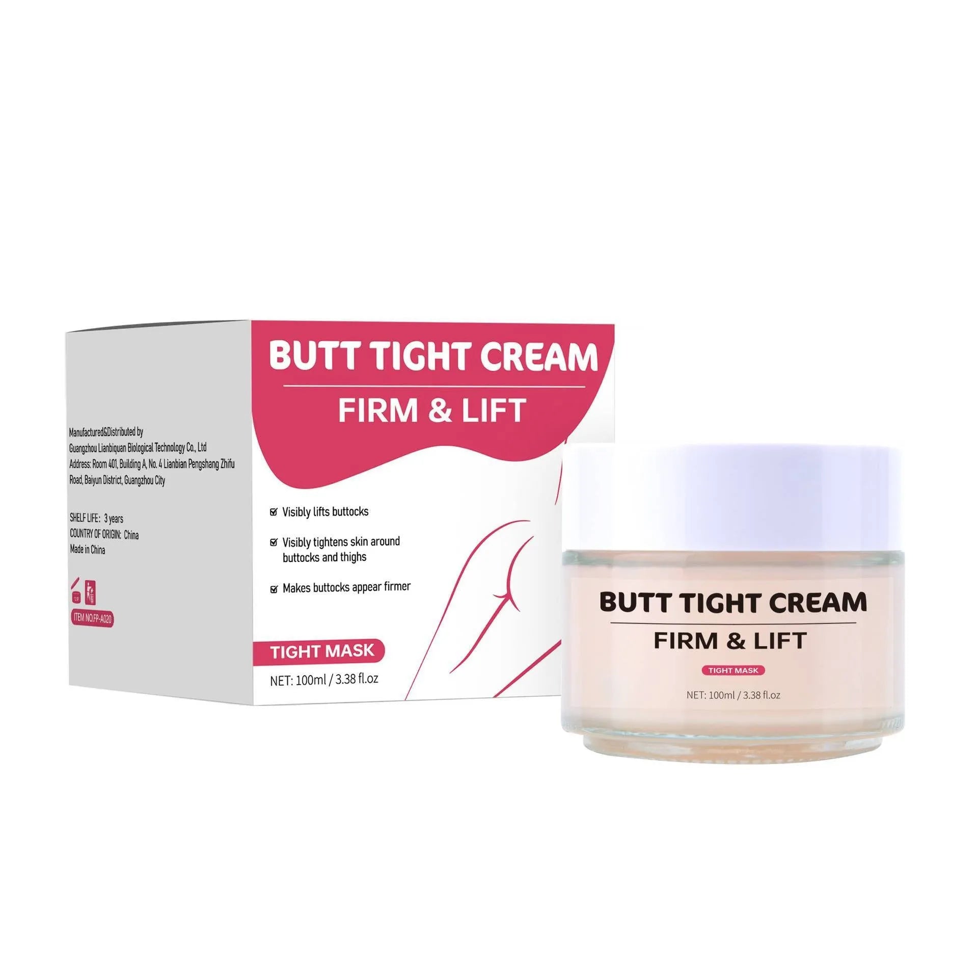 100ml hip tightening cream FP-A020 in packaging for skin firming applications