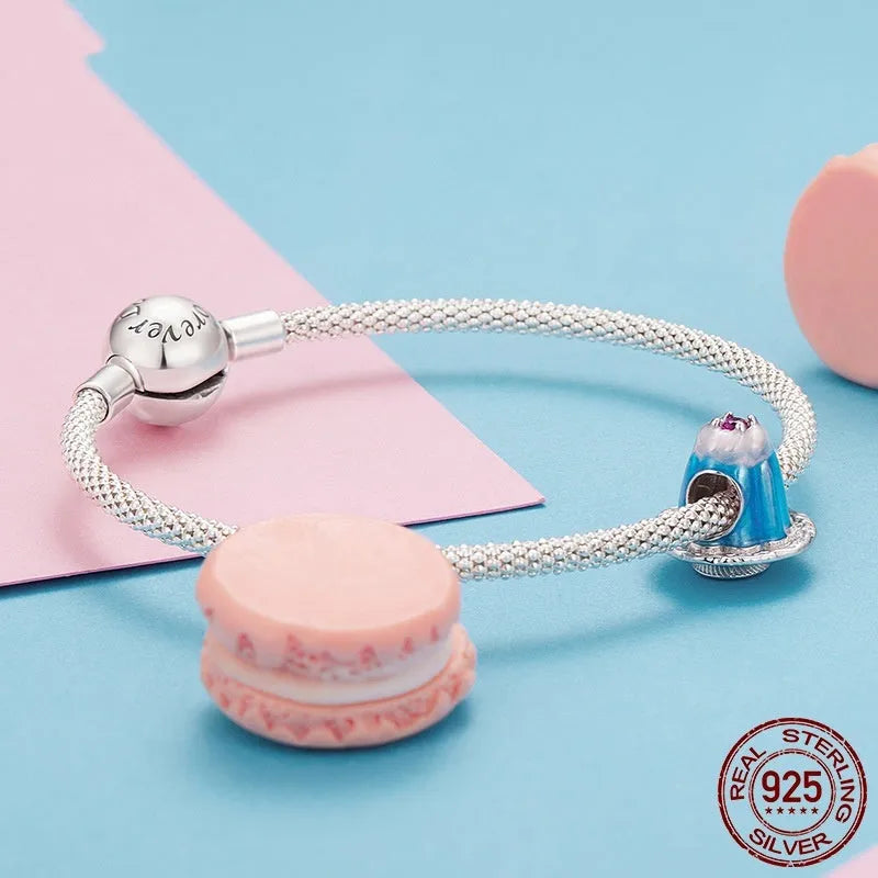 S925 sterling silver dripping pudding bead charm in silver colour with 1.2cm height and 1.3cm width