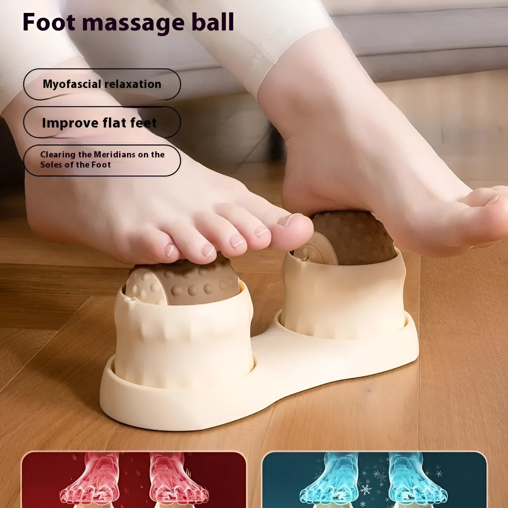 Caramel mocha and green massage balls for hot cold therapy foot and muscle relief