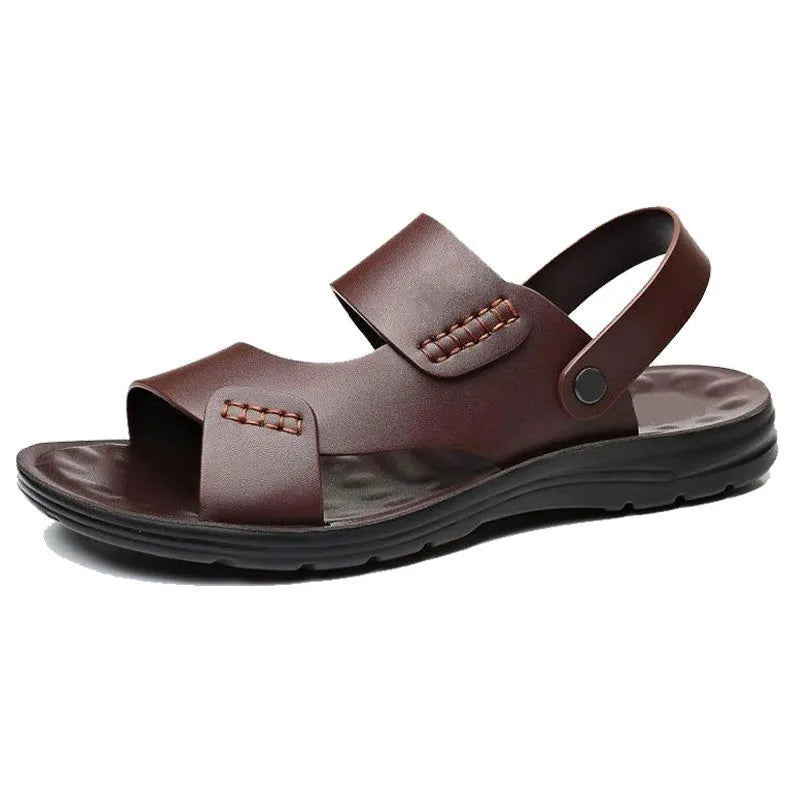 Men's brown and black waterproof plastic casual sandals for beach wear