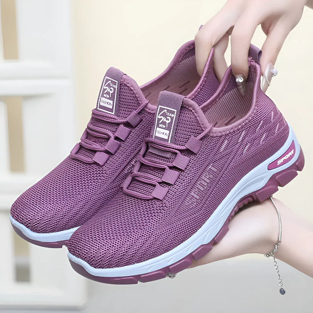 Lightweight casual sneakers with soft sole available in black, grey, brown, red and light purple for men and women