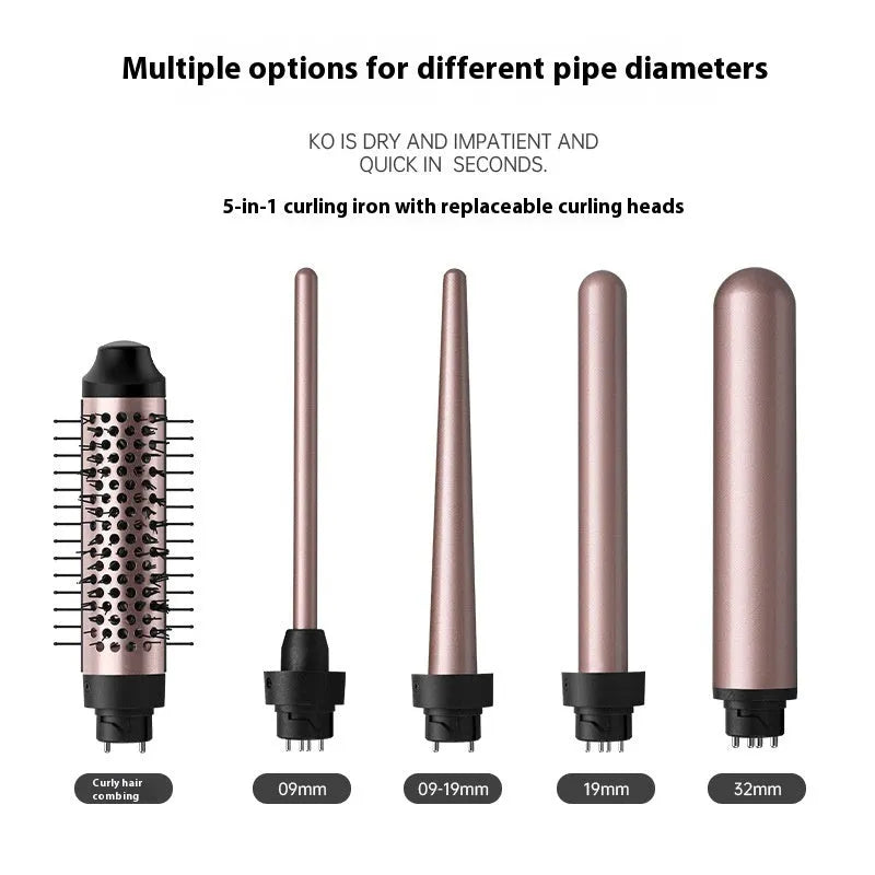 Automatic large wave hair curler in rose gold colour with hair bands