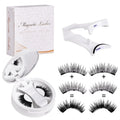 Portable magnetic false eyelashes case with an integrated soap holder in chemical fibre material.