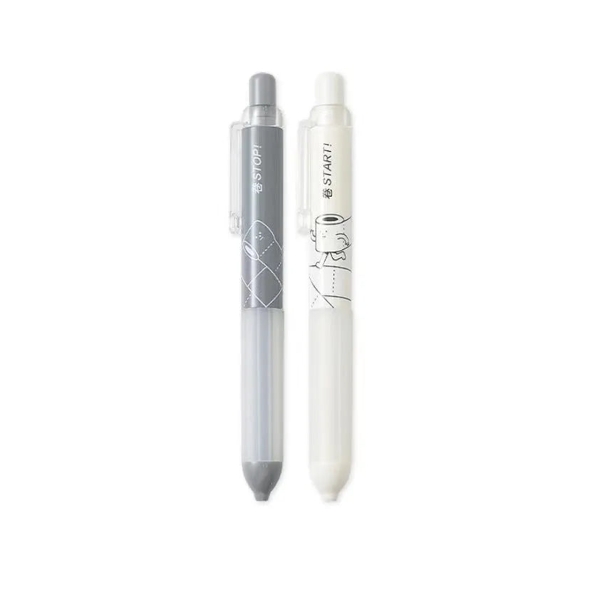 0.5mm HB automatic pencil with cloud grip in black and white, minimalist plastic pen holder