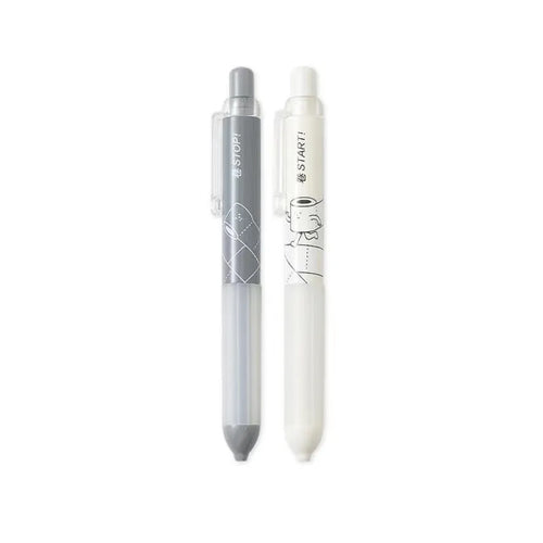 0.5mm HB automatic pencil with cloud grip in black and white, minimalist plastic pen holder