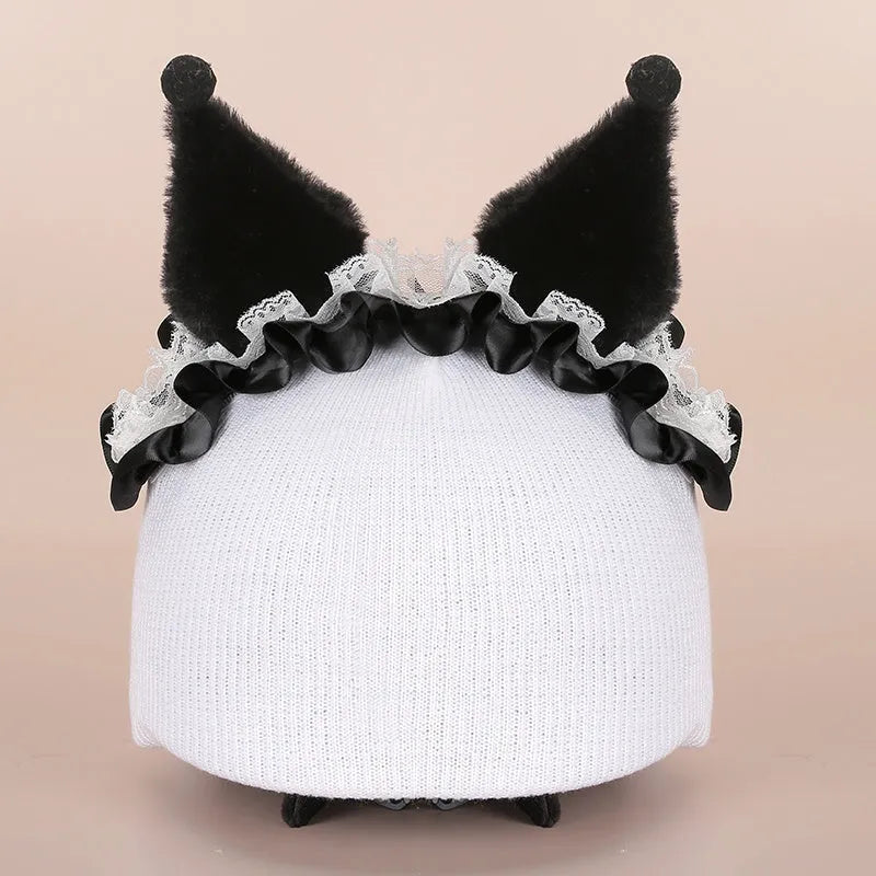 Plush cartoon character ski helmet decoration with elastic headband in assorted designs