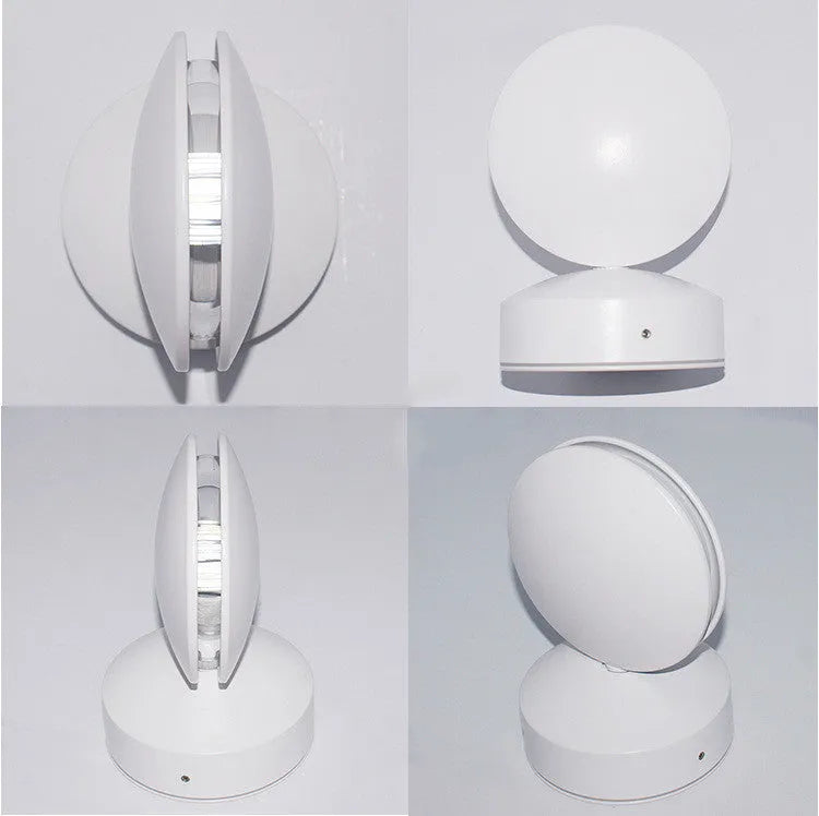 Wall-mounted 8W LED spotlight in aluminum alloy, 16.5cm x 11cm, with 360 degree rotation and waterproof design