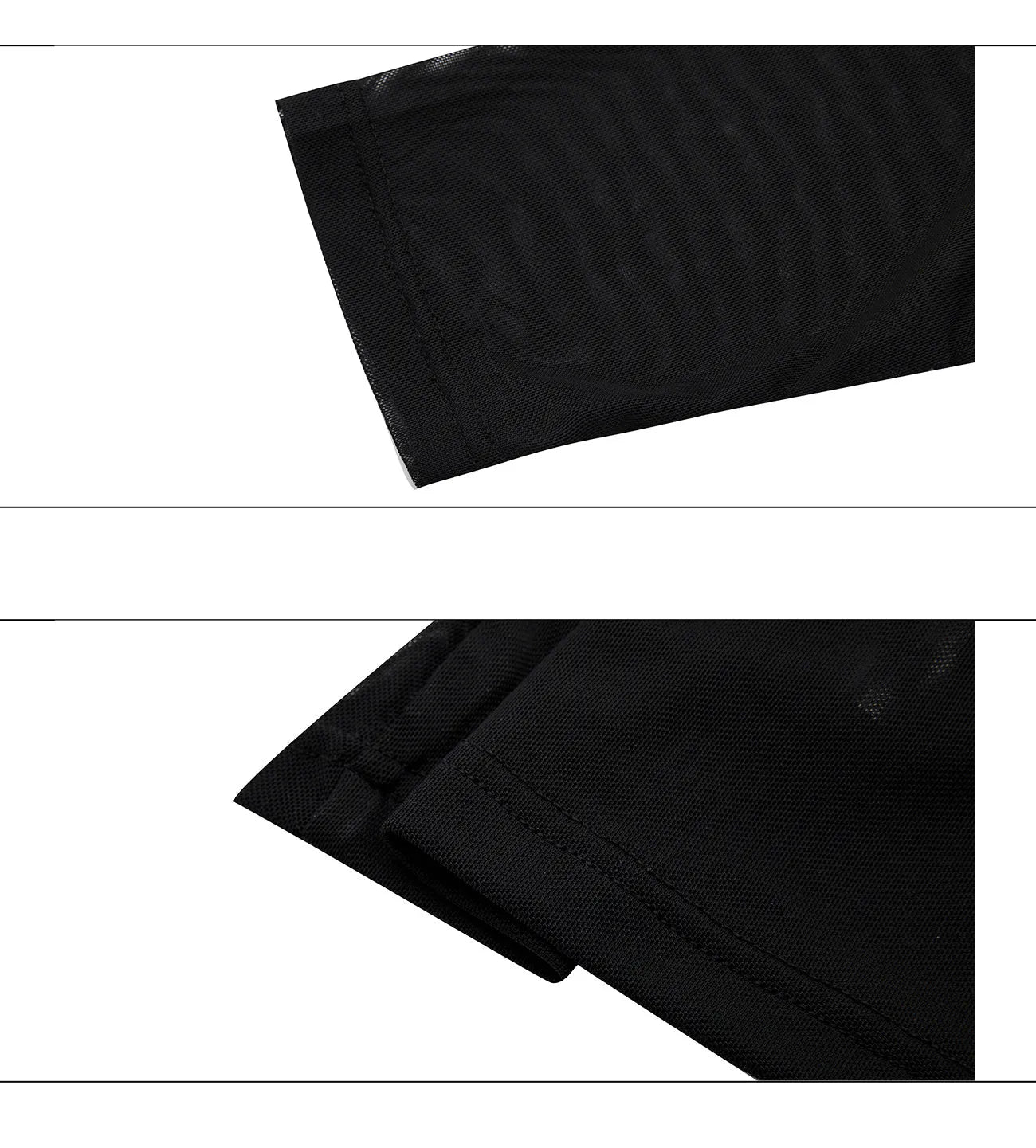 Mesh ice-feeling slim bottoming shirt in black or white with long sleeves and close-fitting Asian sizing