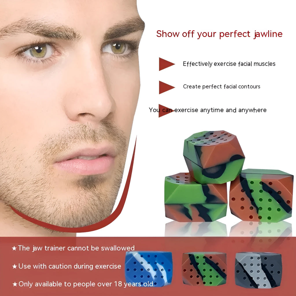 Camouflage pattern silicone facial exercise balls for jaw training and masseter muscle workouts