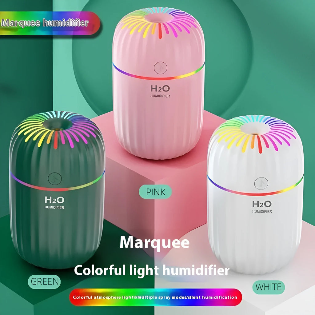Mini car-shaped USB aromatherapy humidifier with animal design in choice of green, pink or white colours