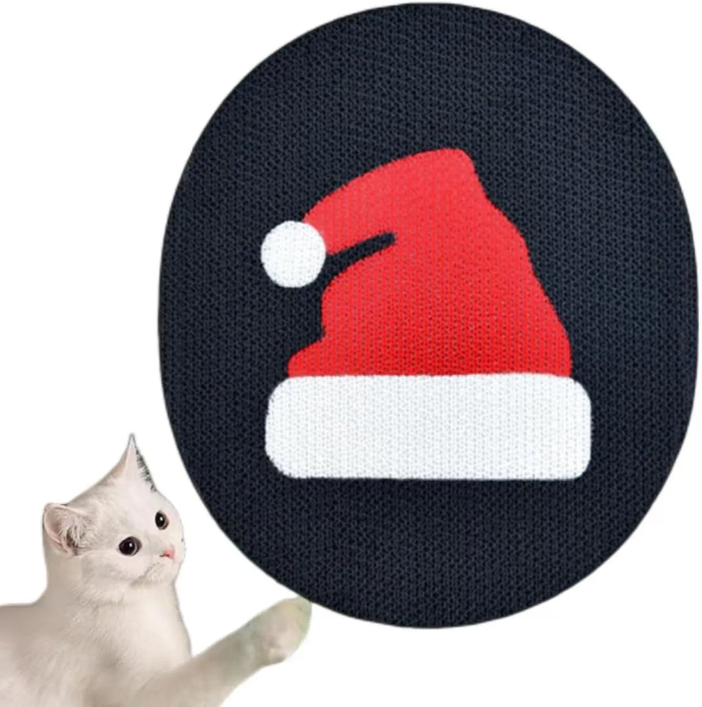 Wall-mounted vertical cat scratcher made of brown corrugated cardboard on a white wall.