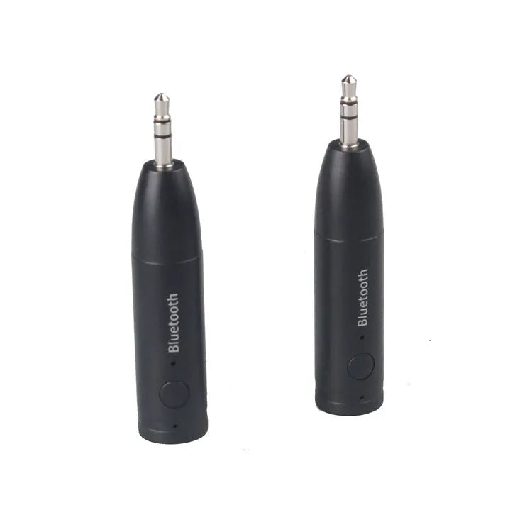 Black car AUX Bluetooth audio receiver for wireless music streaming and hands-free calls