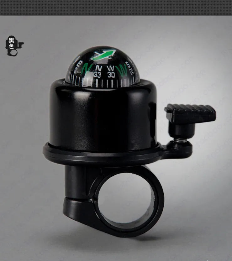 Bicycle Cycling Sport Handlebar Ring Compass Down Horn Bell Built-in Compass ABS Alloy 22mm Handlebar Fit Road Mountain Bike Bell Black Blue Gold Purple Red Silver Colours Available Bicycle Accessories