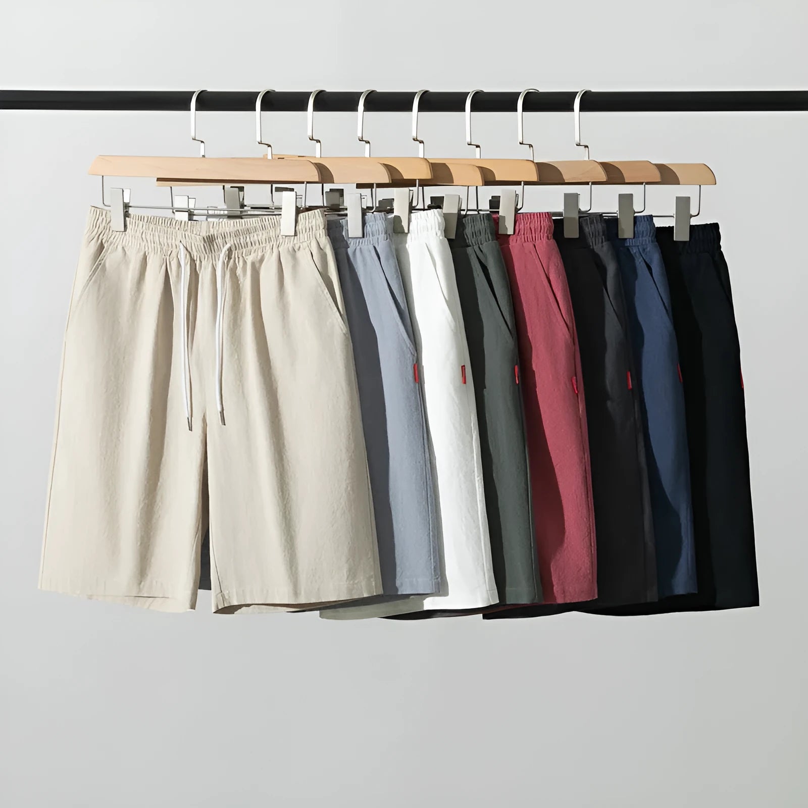 Chinese style solid colour cotton linen cropped pants with a drawstring waist, shown in Army Green.
