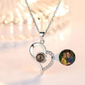 925 silver heart projection photo necklace in Silver or Rose Gold, 20.5 x 16.3 mm pendant with chain