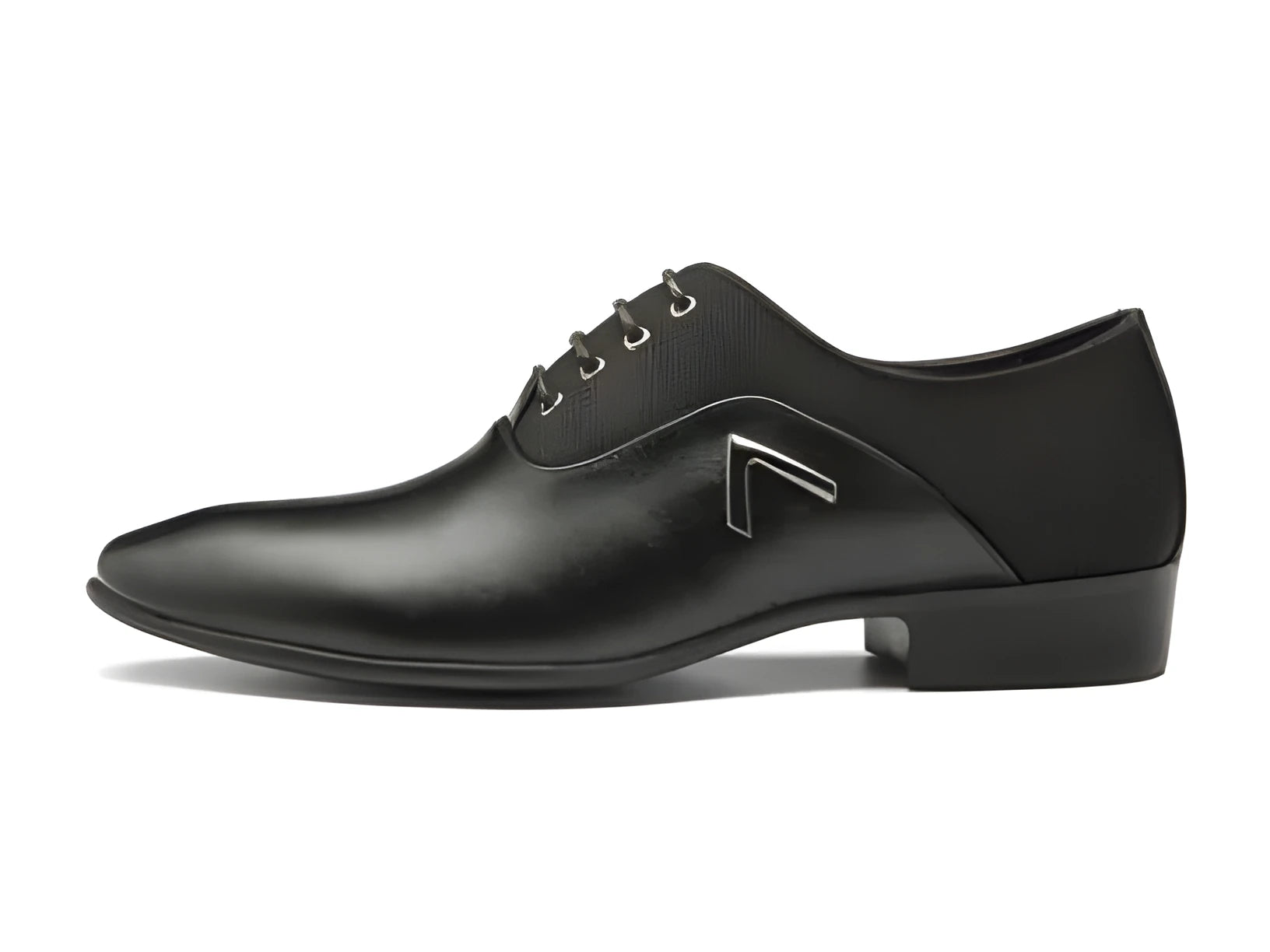 Men's black Oxford shoe with artificial PU upper and rubber sole, business casual style