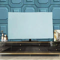Velvet fabric TV cover towel in multiple colours shown draped over a television screen.