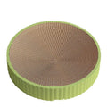 Round green cat scratching board and nest with replaceable corrugated cardboard surface, 55 cm diameter.