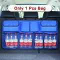 Storage bag in simple, leather or net pocket version, shown in black, coffee, brown, beige and red colour options