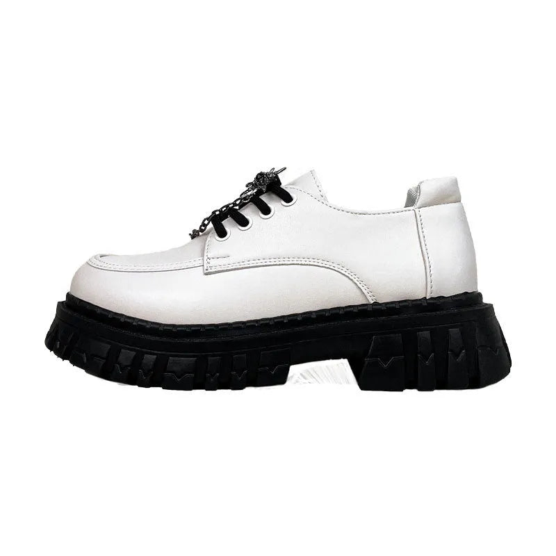 Women's Duke Asterism colour loafers with metal cross shoulder strap and round toe in preppy college style
