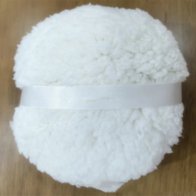 Oversized plush powder puff 150x75mm in pink white skin colour options