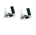 Digital LED alarm clock with night light and magnetic wireless charger in black, dark green, lake green or white, with gift box.