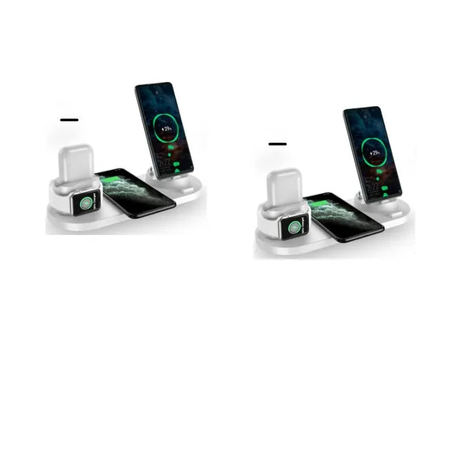 Digital LED alarm clock with night light and magnetic wireless charger in black, dark green, lake green or white, with gift box.