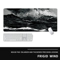 Oversized natural rubber computer desk mat with thermal transfer graphics in cold style design