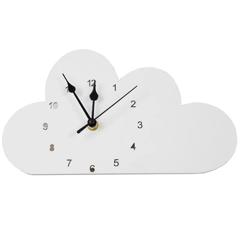 Cartoon wooden wall clock with alien and animal designs in multiple colours