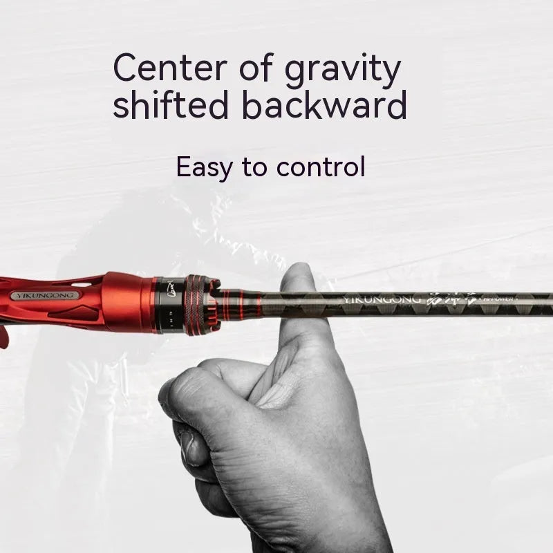 Carbon fishing rod with straight handle or pikestaff option in 2.1m and 2.4m lengths for light lure fishing
