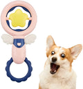 Four interactive dog toys for dental care and boredom, showing durable construction and safety features